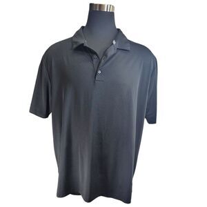 Adidas Golf Polo Shirt Men's 2XL‎ Black Stretch Performance Golf Logo
